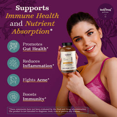 Turmeric and black pepper boost absorption in Ladybug Potions ACV capsules