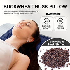 LadyRosian buckwheat pillow closeup demonstrates flexible neck support.