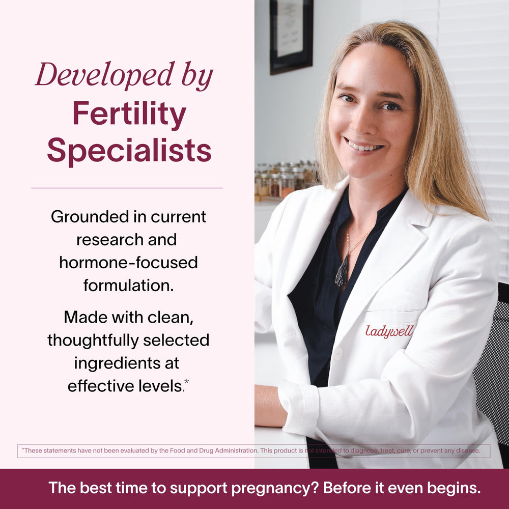 Ladywell Prenatal non-GMO label highlights clean ingredients you can trust.