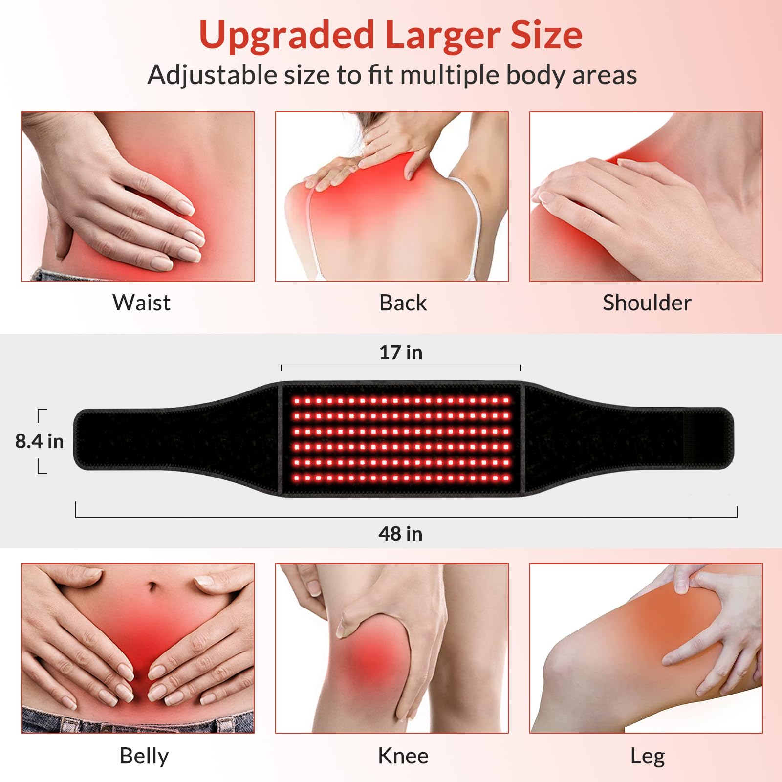 LAFCARE red light belt magnetic connection enables cordless convenience.