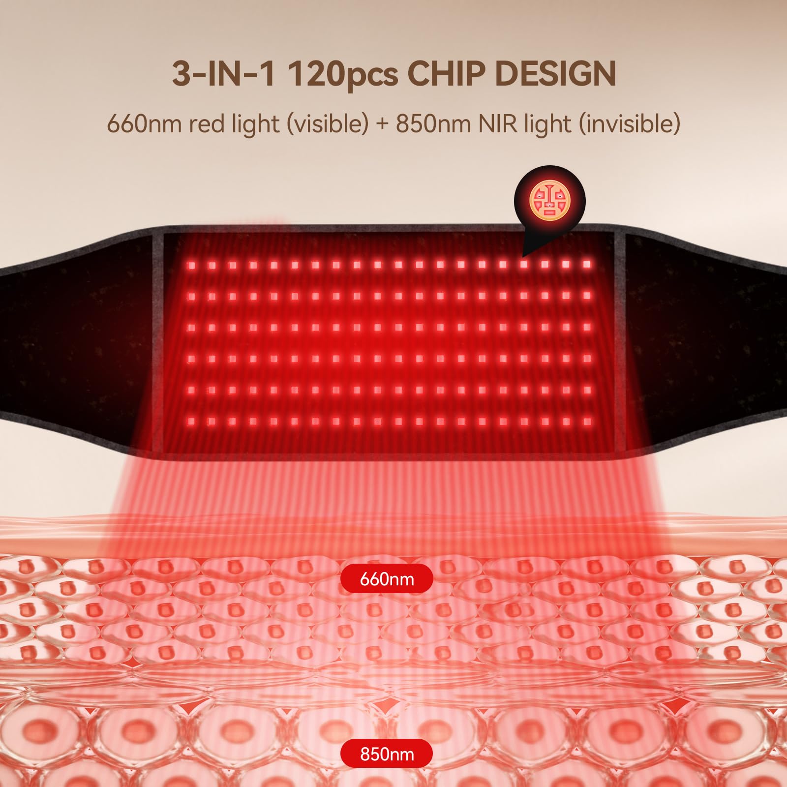 LAFCARE Red Light Belt shoulders area delivering soothing relief.
