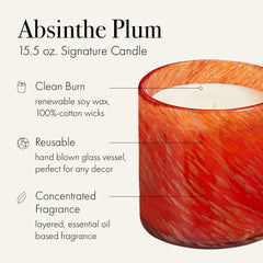 LAFCO New York Absinthe Plum candle, vessel detail, artisanal glass design