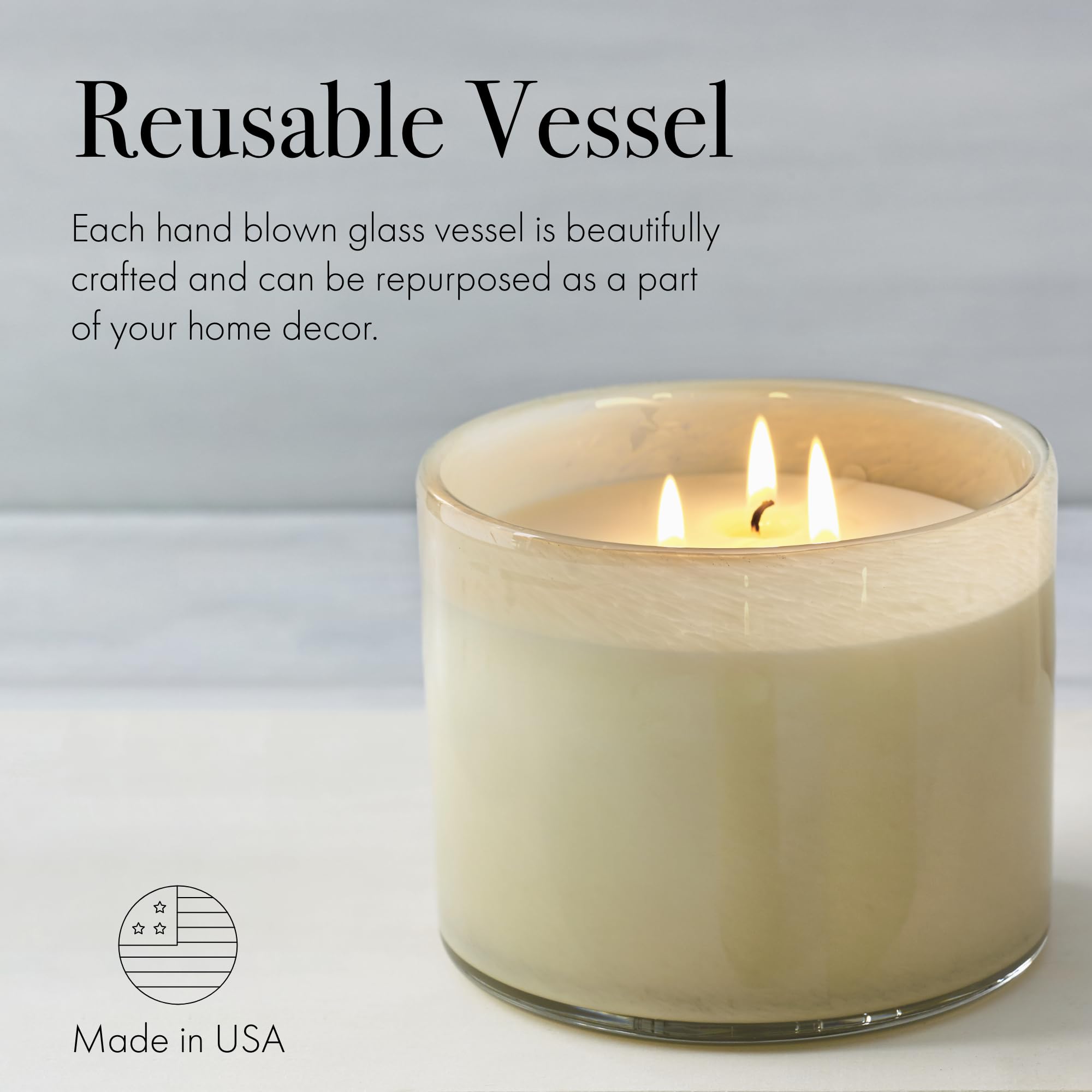 LAFCO New York Chamomile Lavender candle offers up to 120 hours of burn time for extended use
