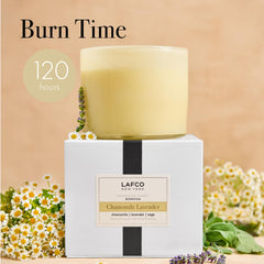 LAFCO New York Chamomile Lavender scent blends bergamot, chamomile, and lavender for a layered aroma