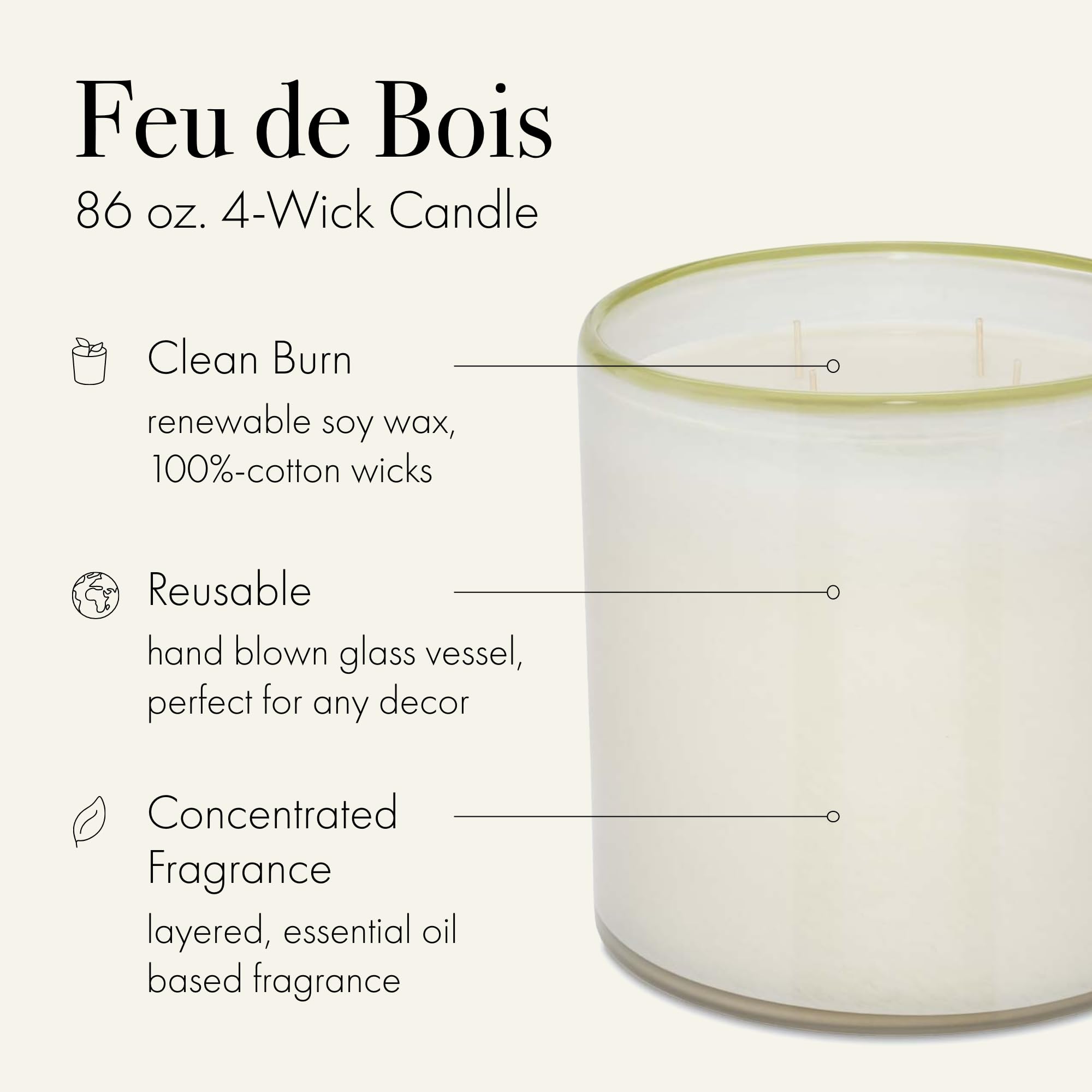 LAFCO New York hand-blown glass vessel closeup highlights craft quality and reusable design.
