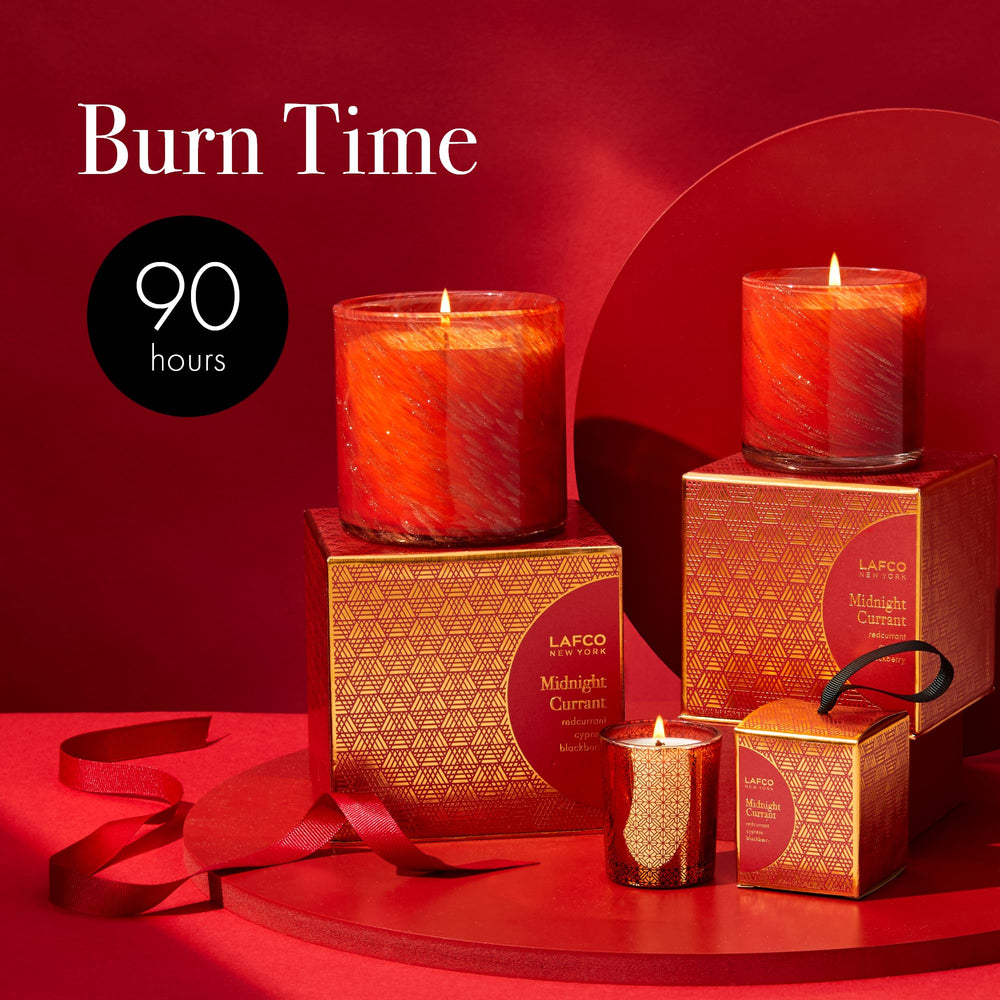 Reusable glass vessel after burn complements modern decor.