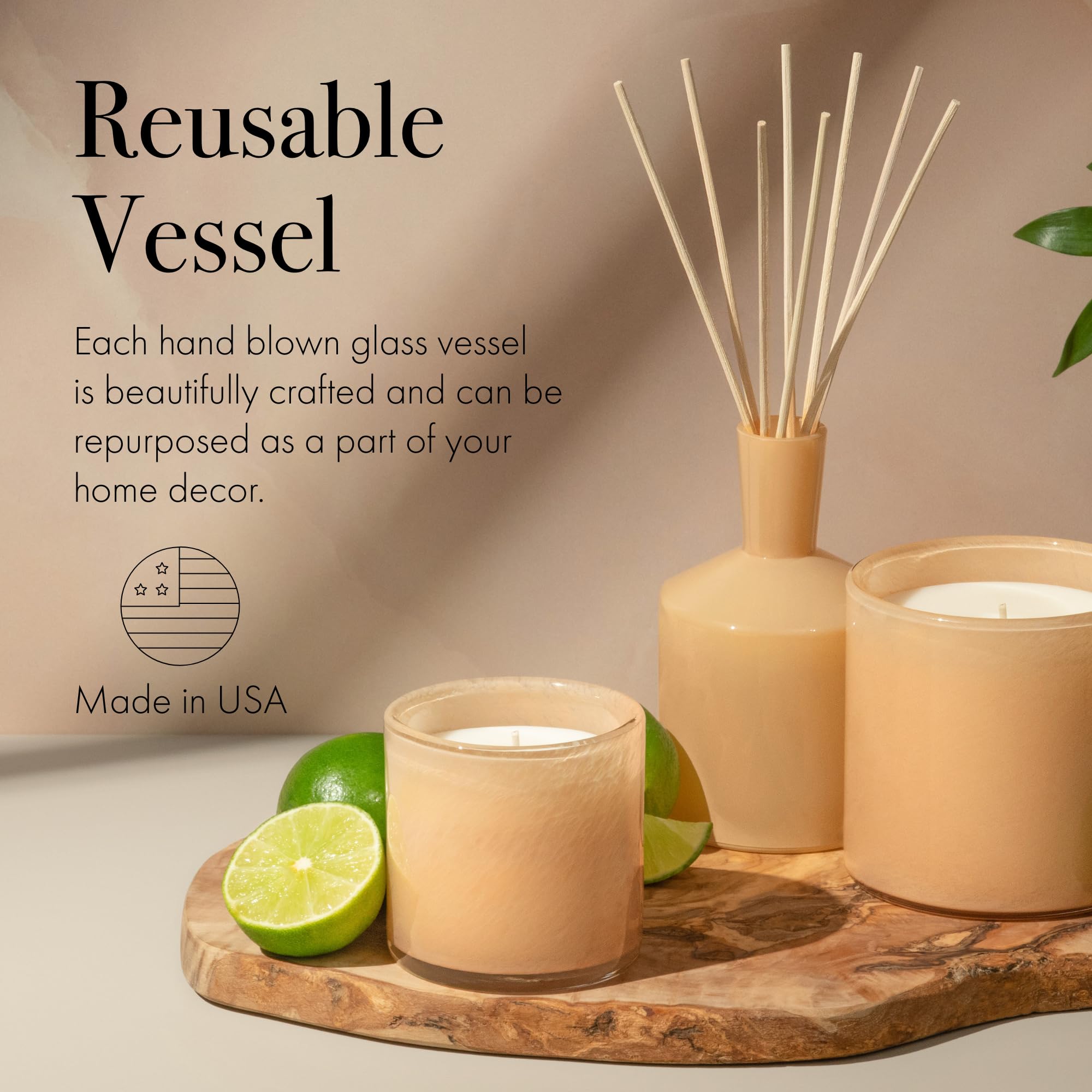 LAFCO Paloma Melon candle on a stylish tabletop, ready to elevate room ambiance.