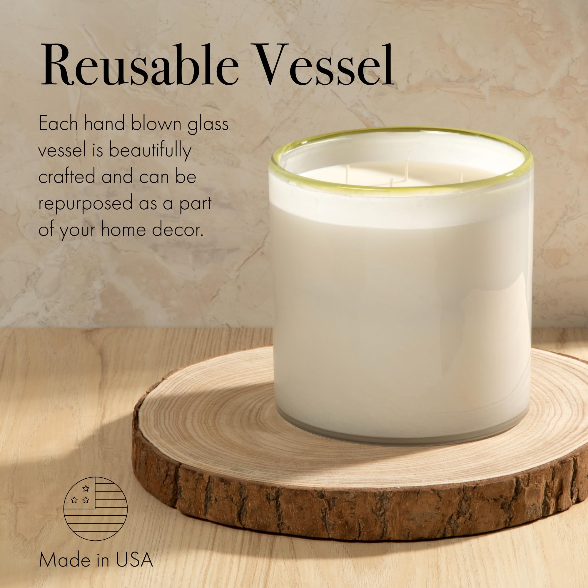 LAFCO New York reusable glass vessel ready for decor after the candle finishes.