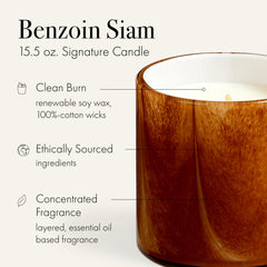 LAFCO New York Benzoin Siam candle shows rich aroma with clean, slow burn
