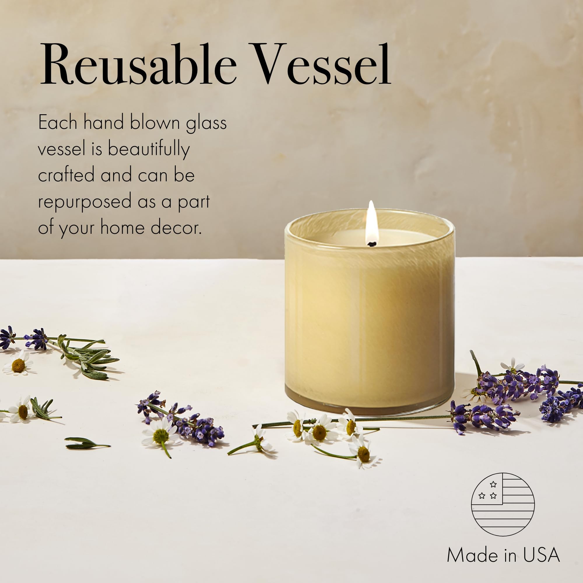 LAFCO New York Signature Candle Chamomile Lavender room scene suggesting a tranquil bedroom ritual.