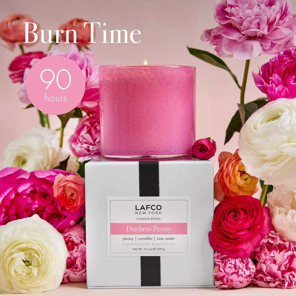 LAFCO Duchess Peony fragrance swatch suggesting long-lasting aroma.