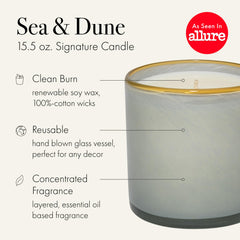LAFCO New York Signature Sea & Dune hand-blown vessel showcasing reusable glass design.