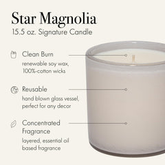 LAFCO New York Star Magnolia candle showing layered fragrance notes for depth.