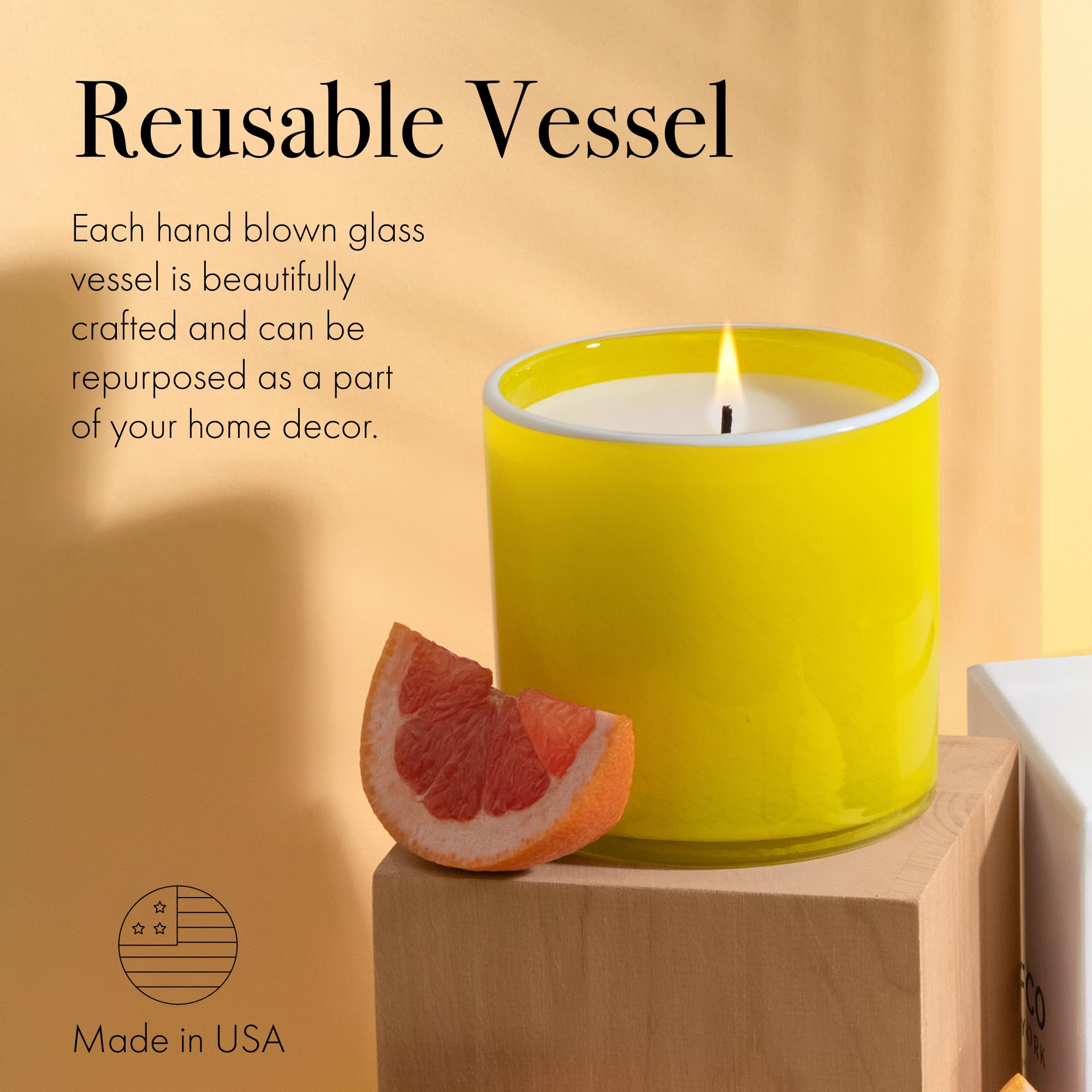 Burning candle shows even melt pool and slow fragrance release.
