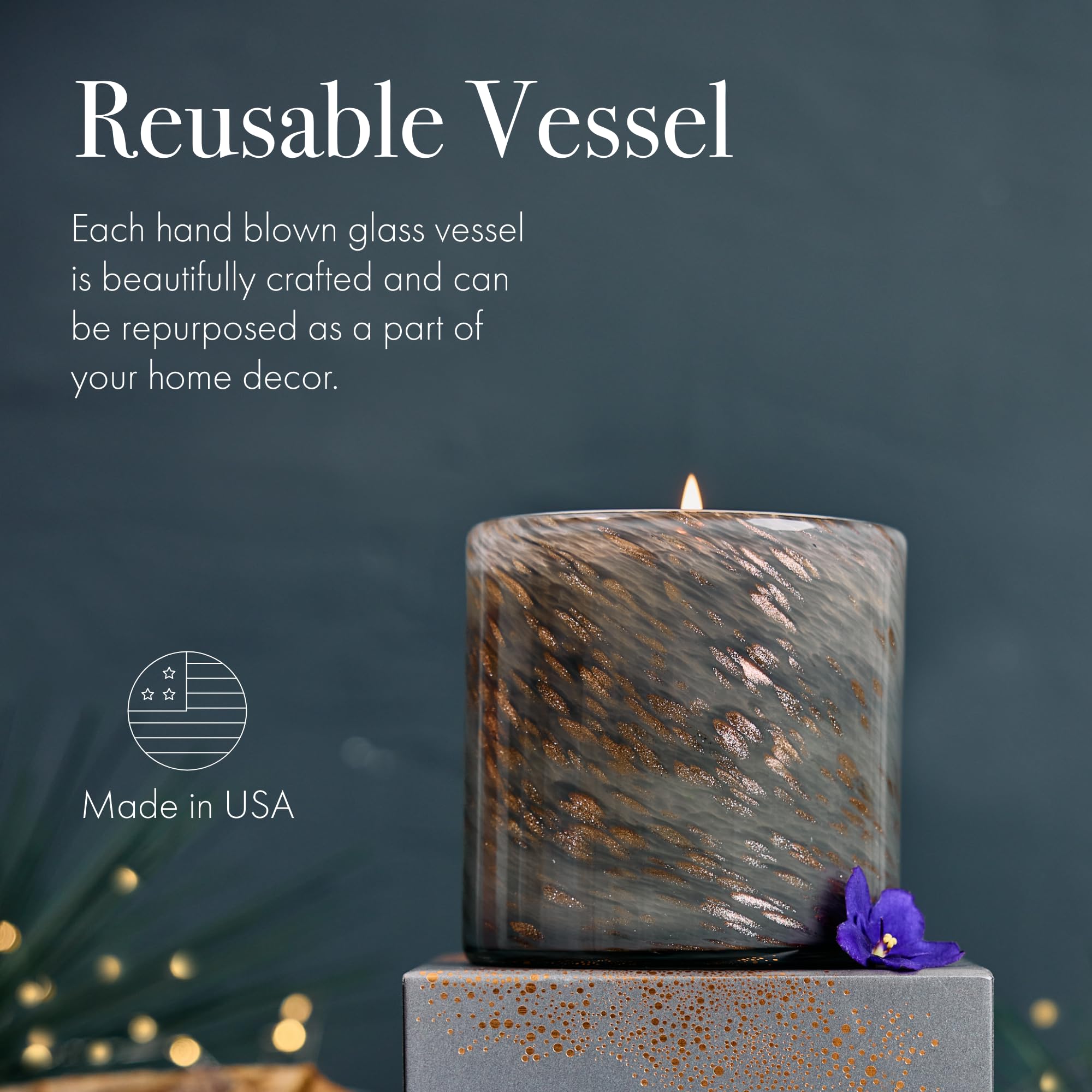 LAFCO New York Winter Violet candle provides long-lasting fragrance for cozy evenings.