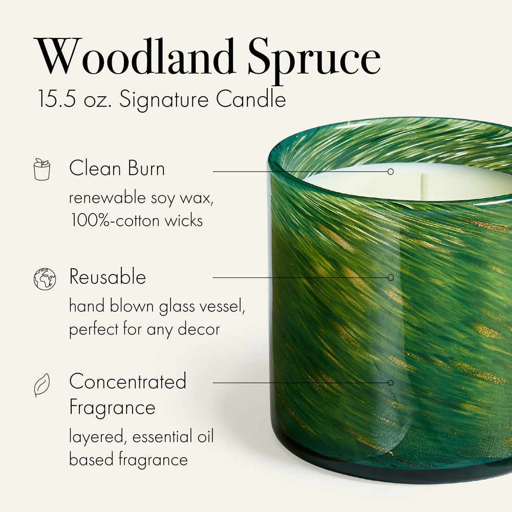 LAFCO New York Woodland Spruce hand-blown glass vessel as a decorative accent.