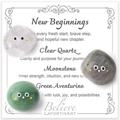 LAFORTISART New Beginnings crystal on a desk for fresh momentum.