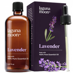 Lagunamoon Lavender essential oil bottle 150ml for calming diffuser blends.