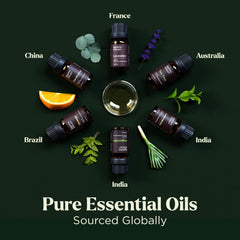 Lagunamoon lavender oil bottle shown for calming aromatherapy sessions.