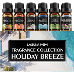 Lagunamoon Summer Oils Set bottles on display for relaxing aromatherapy at home