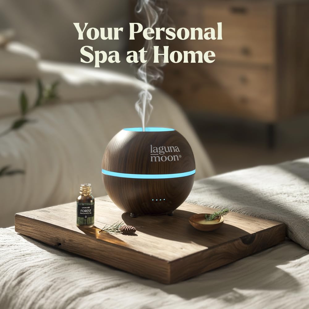 Lagunamoon diffuser-ready bottle drops for easy aroma diffusion in a room