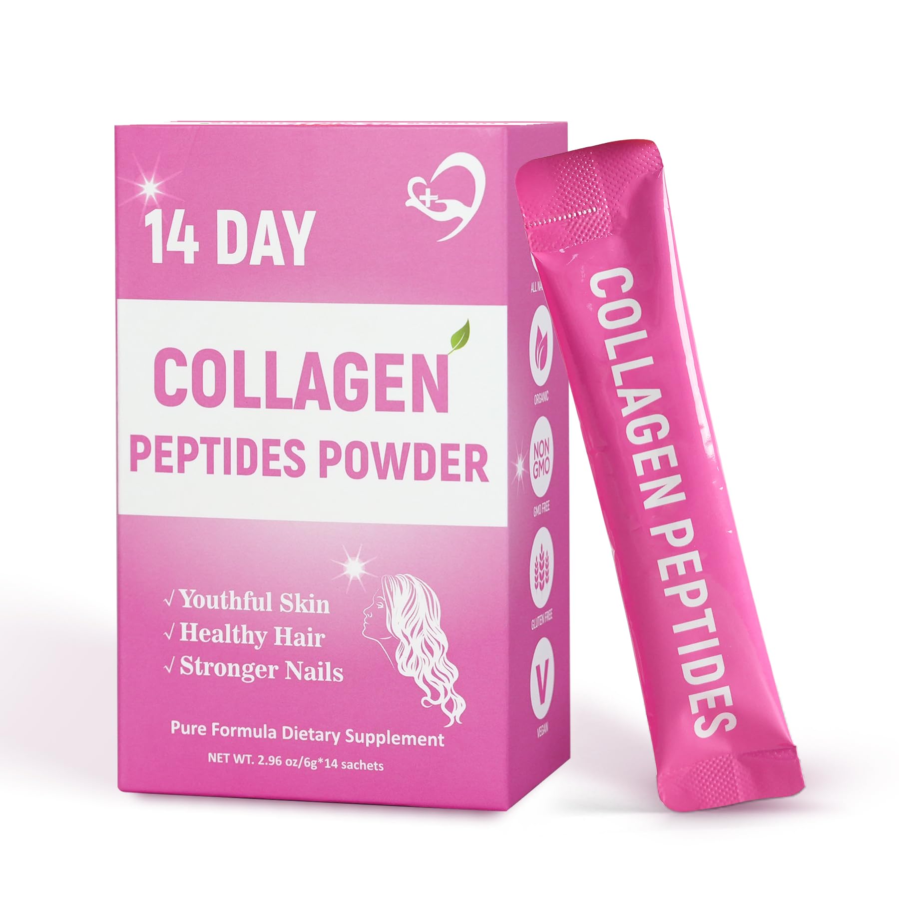 Laicuherb 14-day collagen powder tub highlighting premium hydrolyzed formula for daily vitality.