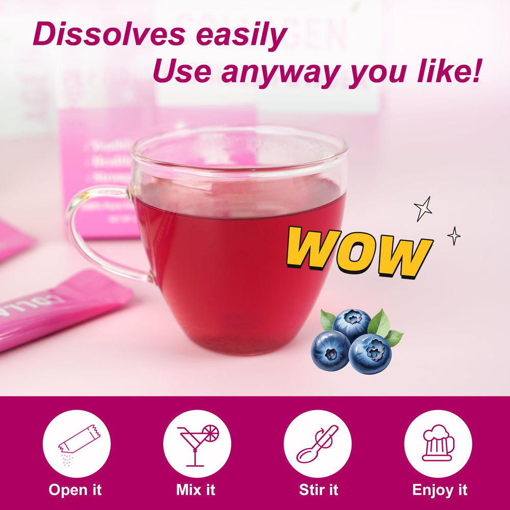 Laicuherb collagen powder stirred into coffee or smoothies for easy daily use.