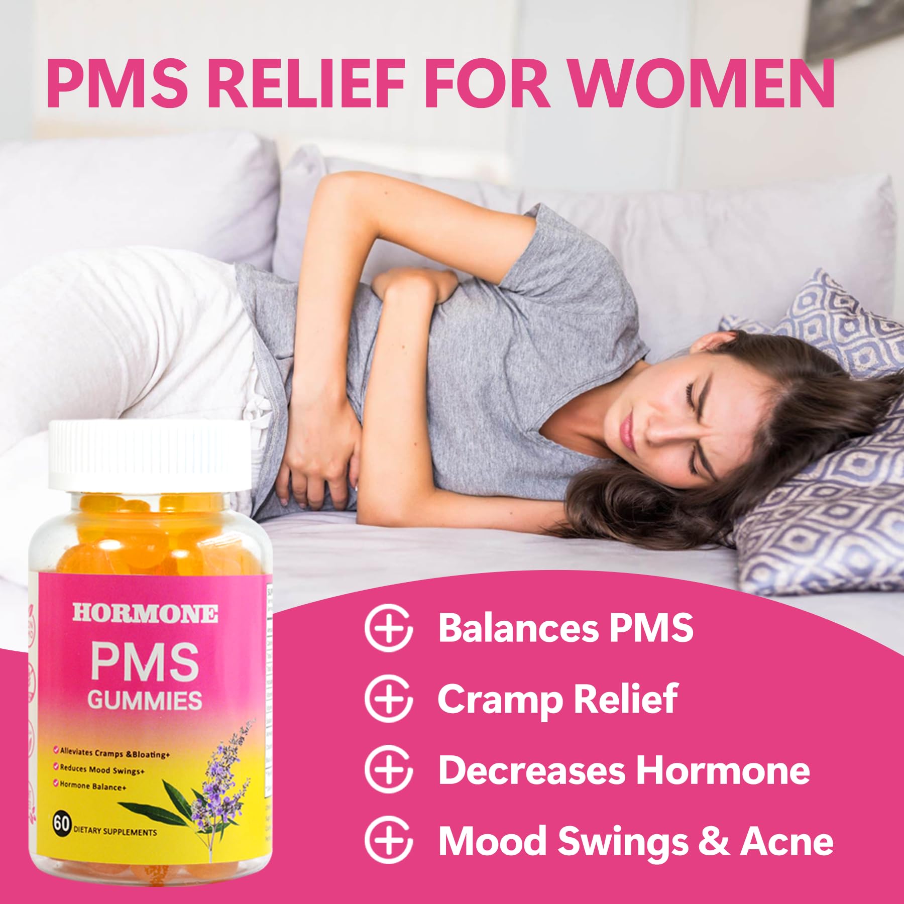 Laicuherb PMS Gummies lifestyle morning routine scene suggests steady cycle support.