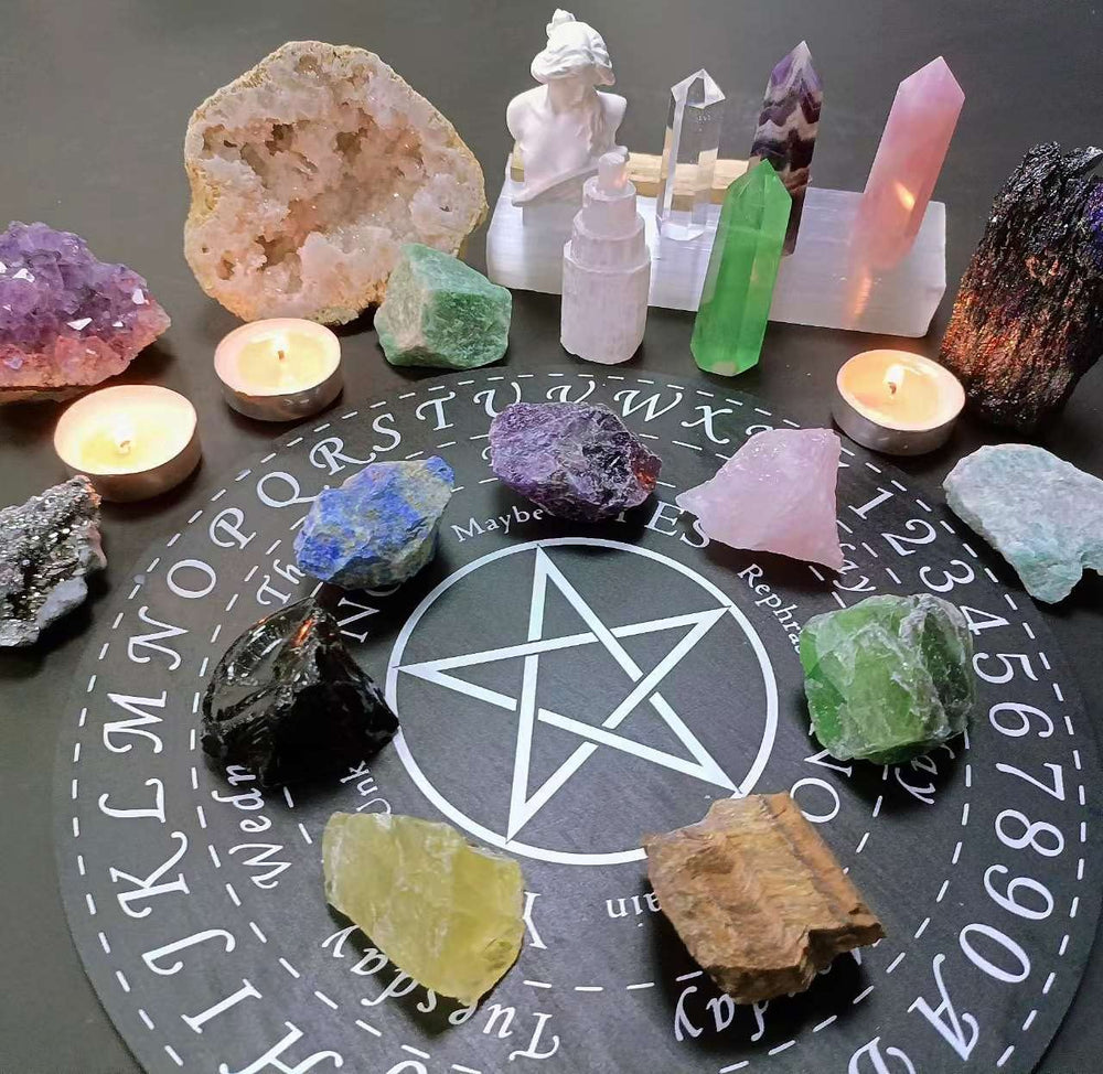 LAIDANLA Amethyst calming energy stones for meditation.