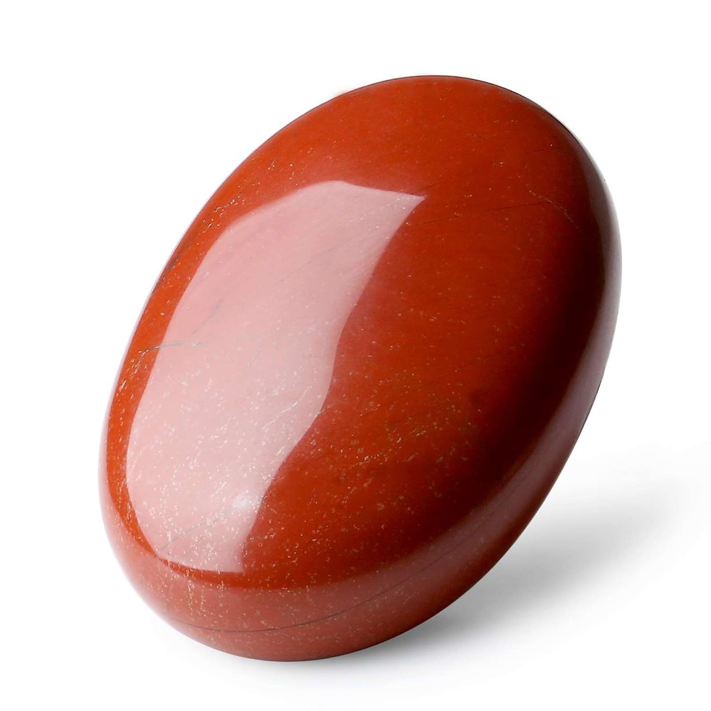 LAIDANLA Red Jasper palm stone closeup showing a smooth surface for calm energy
