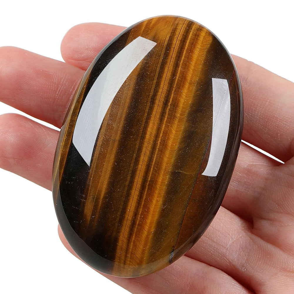 Laidanla Tiger's Eye palm stone handheld energy, ideal for daily grounding