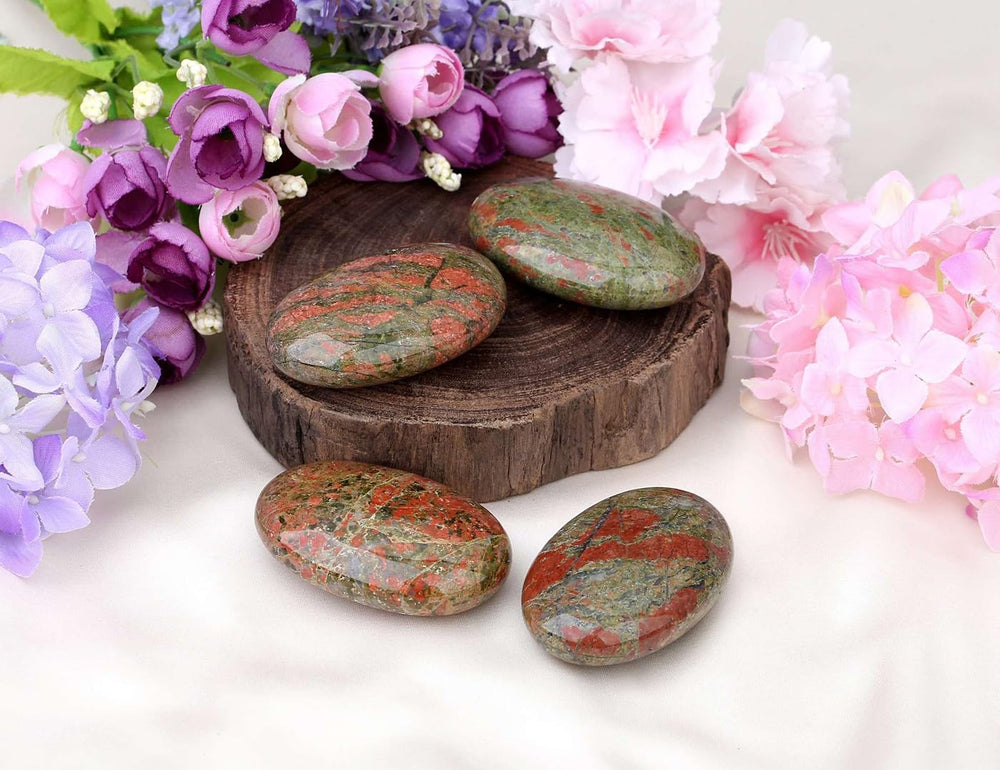 Laidanla Unakite, piedra palma lisa para llevar y calmar el estrés.
