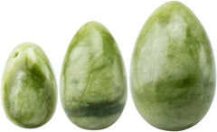 Laiqucraft jade eggs with lanyard ready for easy placement during exercises