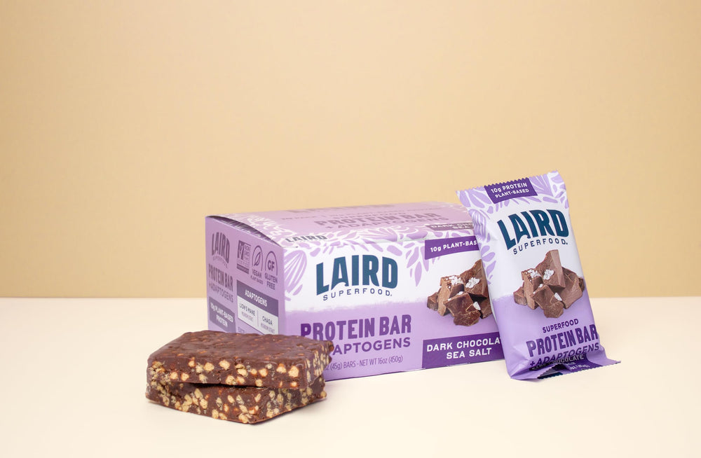 Laird bar with adaptogens Chaga and Lion’s Mane for balance.