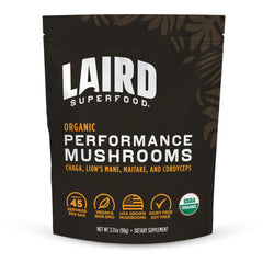 Laird Superfood Organic Mushroom Blend bag for daily energy support.