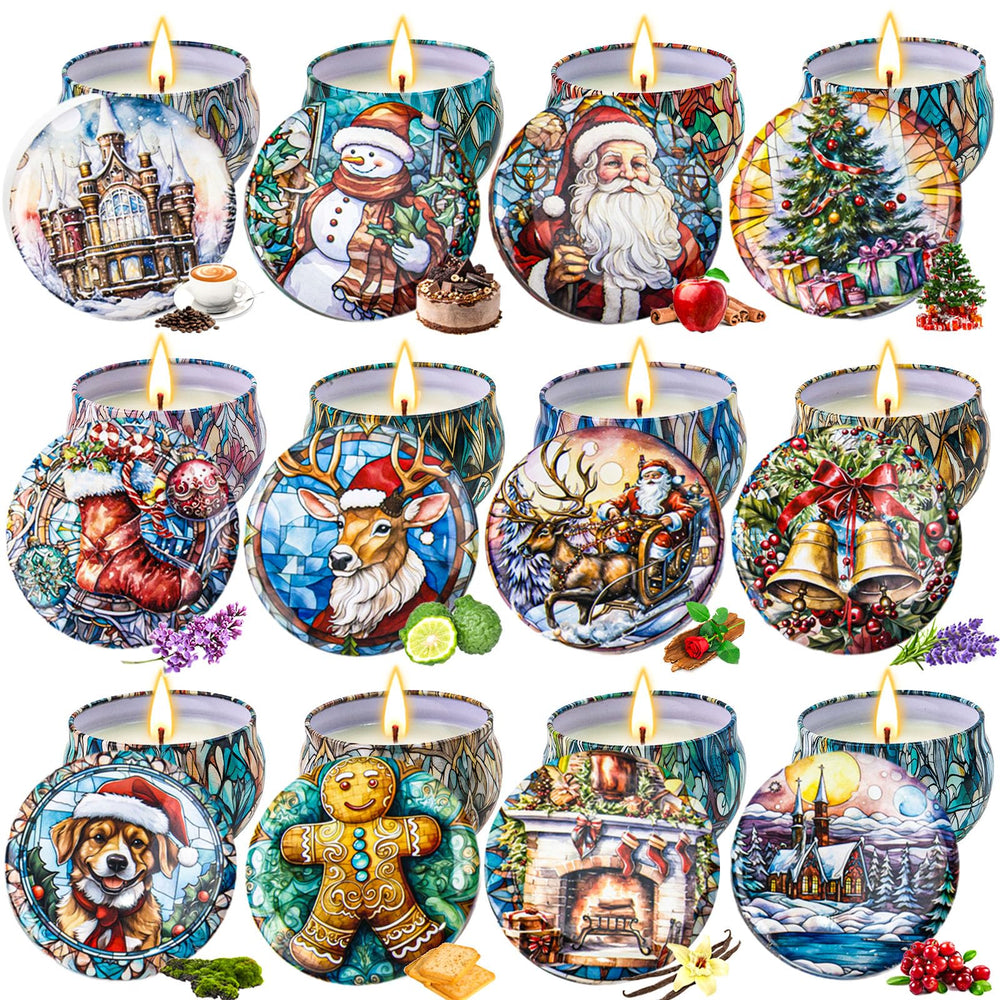 LAJDL Christmas Candle Gifts Set in a festive tin for cozy home scent.