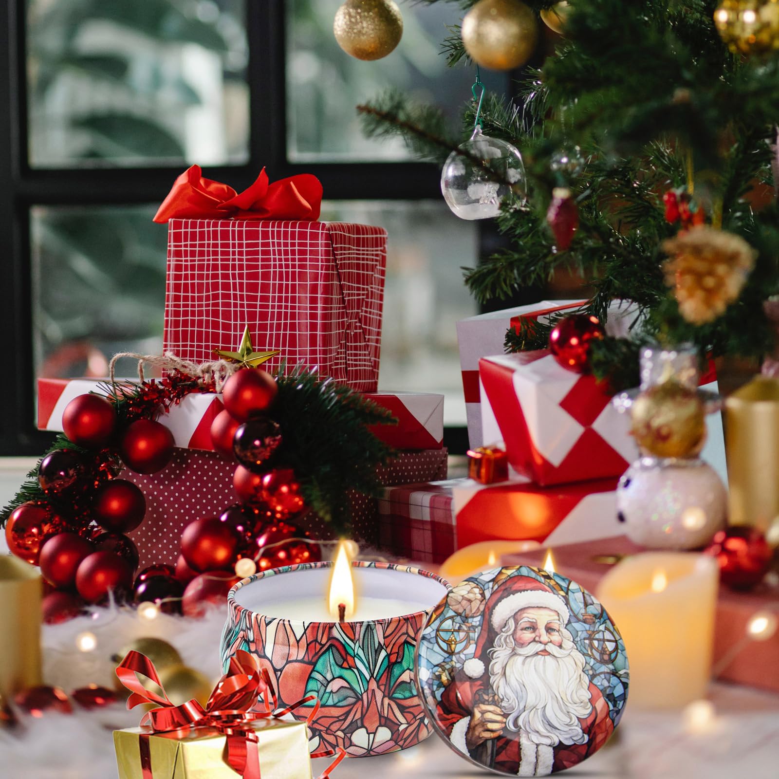 LAJDL Cinnamon Apple candle with warm spice for holiday atmosphere.