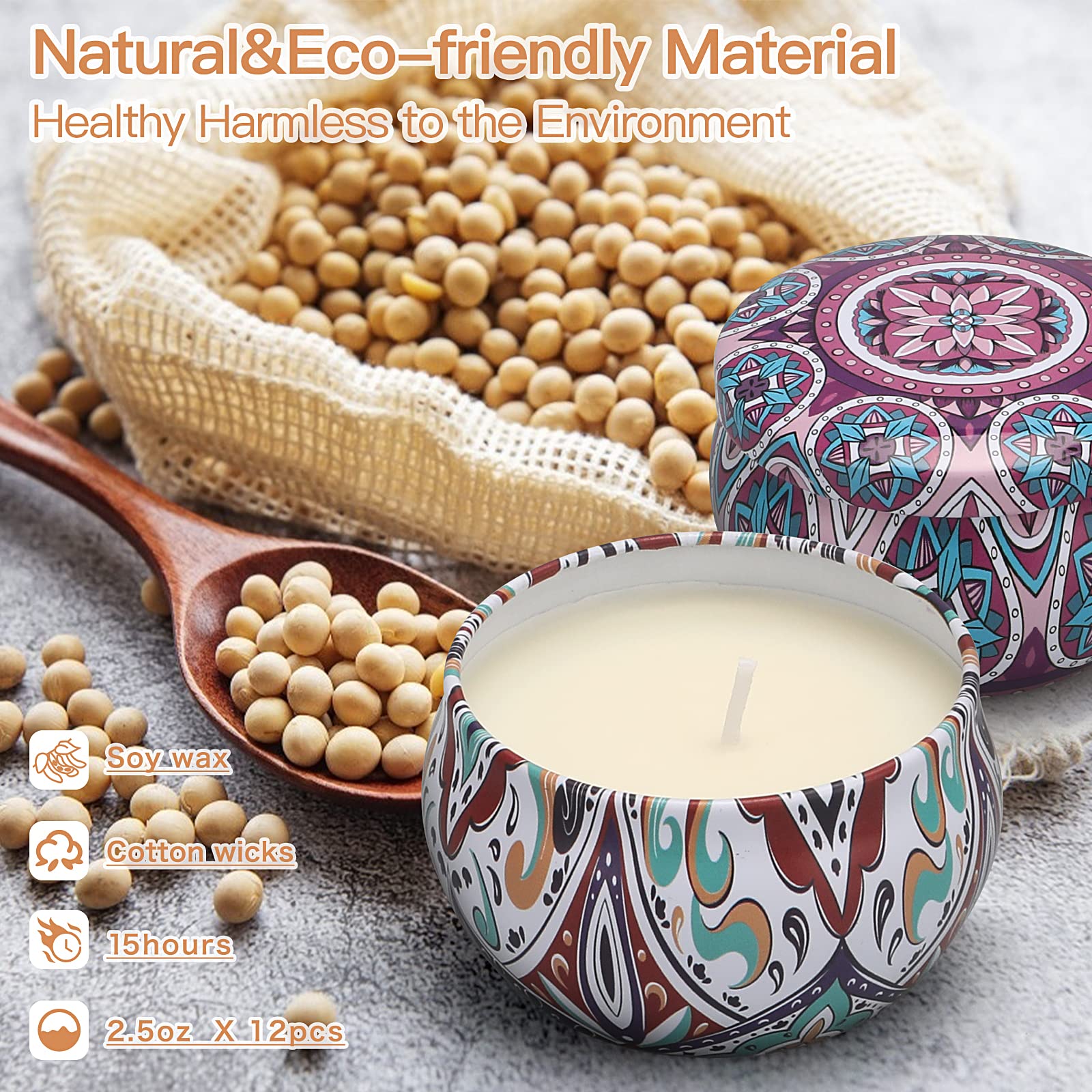 LAJDL candle set shows varied scents for different moods and rooms.