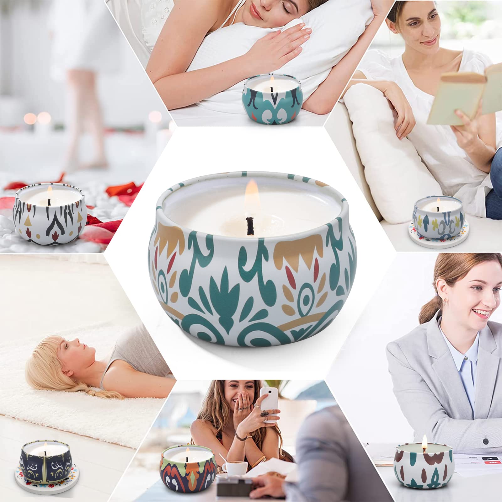 LAJDL natural soy wax with lead-free wick for clean burning