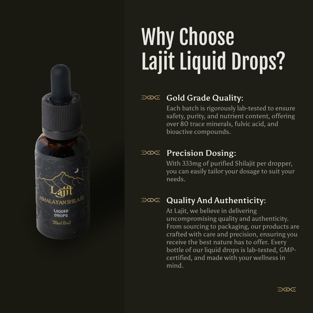 Lajit Gold Grade Himalayan Shilajit Liquid Drops – Organic, Lab Tested ...