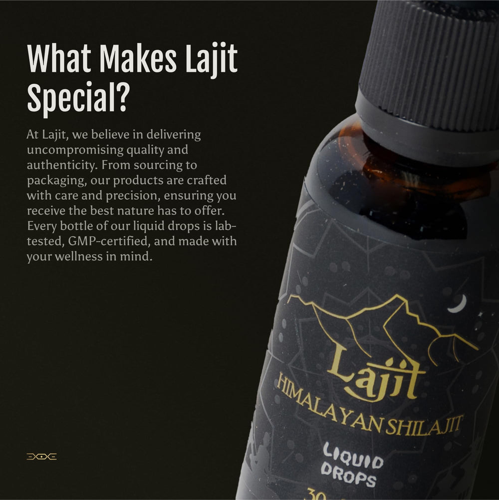 Lajit Shilajit lab-tested certificate signals safety and purity.