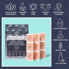 Laki Naturals Passion Patch worn under clothing for private, continuous wellness.