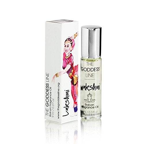 Lakshmi fragrance goddess abundance rollerball for unisex wear; portable and travel-friendly.