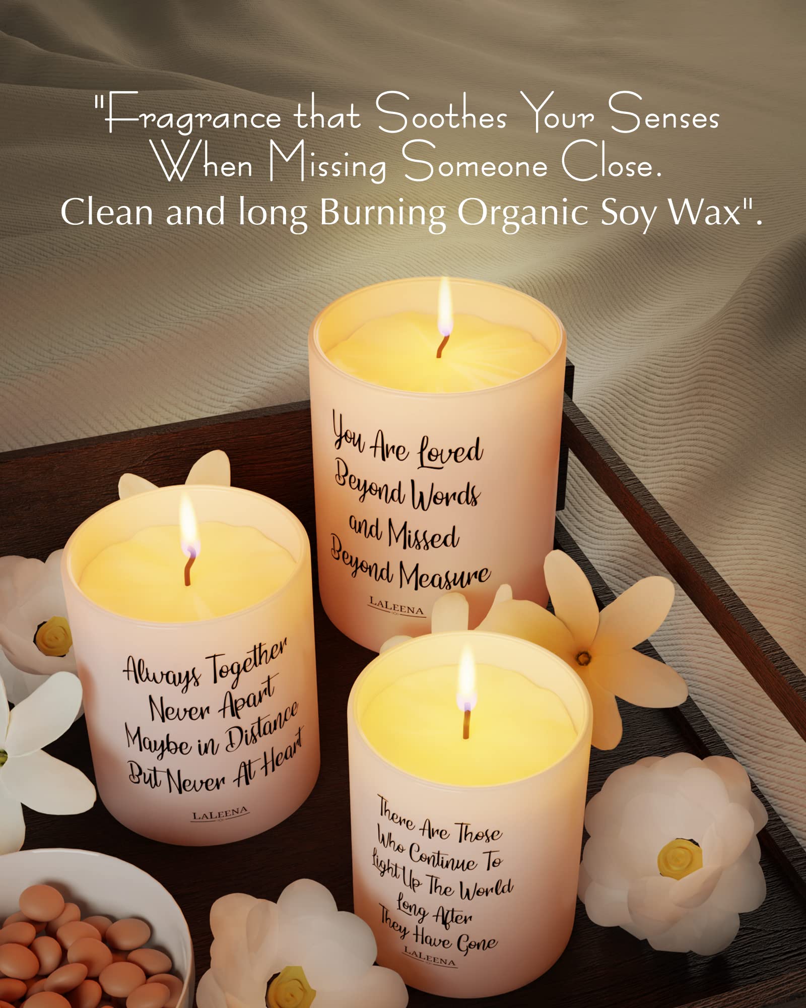 Gift-ready Laleena memorial candle for thoughtful remembrance gifts.