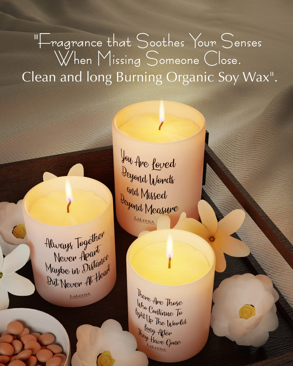 Gift-ready Laleena memorial candle for thoughtful remembrance gifts.