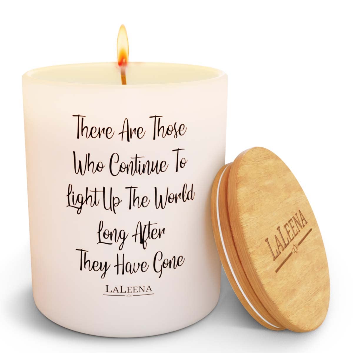 Laleena memorial lavender candle in a 14oz glass jar for remembrance and calm.