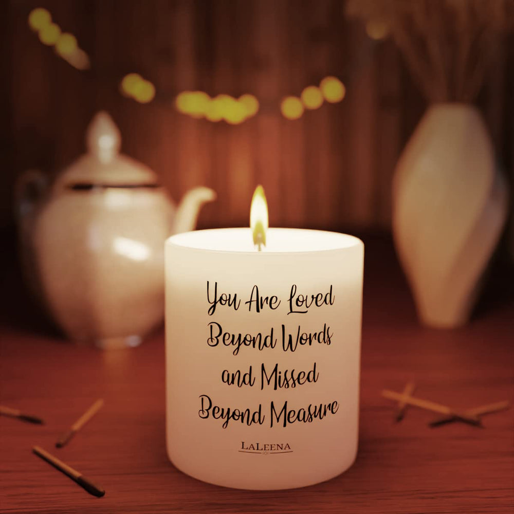 Laleena jasmine aroma candle in a glass jar enhances meditation and peaceful evenings