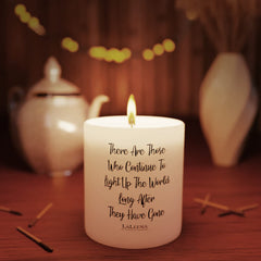 Laleena soy wax candle in a clear glass jar with a gentle lavender scent.