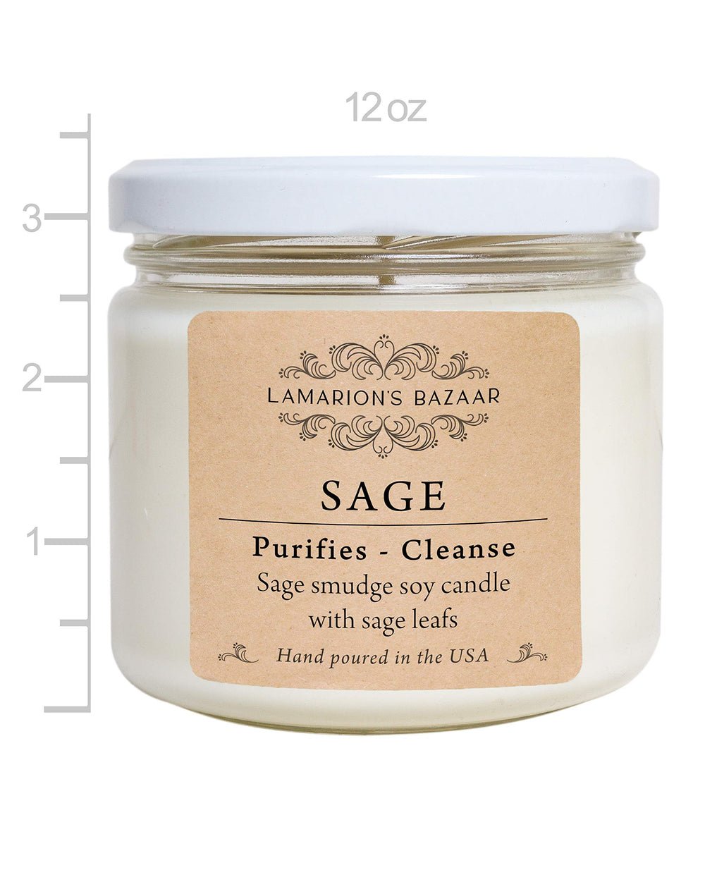 LAMARION'S BAZAAR Sage candle-lit mood for calm spaces.