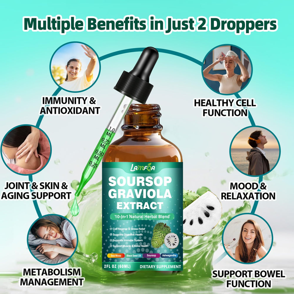LAMFQA Soursop Bitters ingredients highlight Sea Moss and Moringa for natural vitality